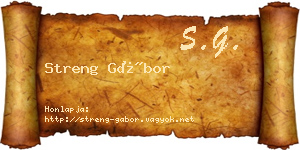 Streng Gábor névjegykártya